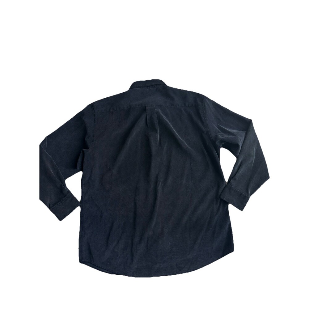 Tasso Elba Black Corduroy Long Sleeve Button Down Shirt Size XL Classic Preppy - Picture 2 of 8